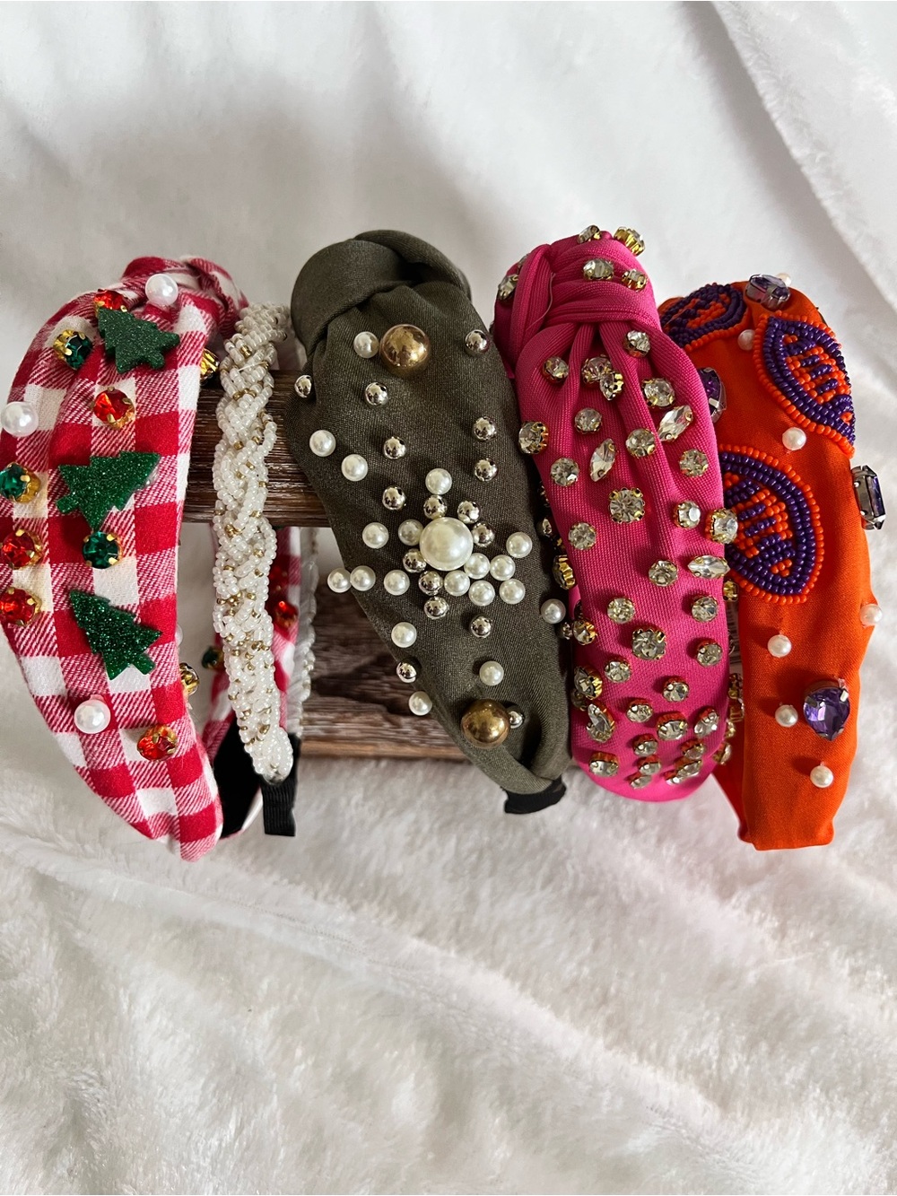 Set of 5 studded headbands